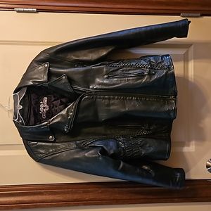 Women's size XL Leather Gallery black leather motorcycle jacket